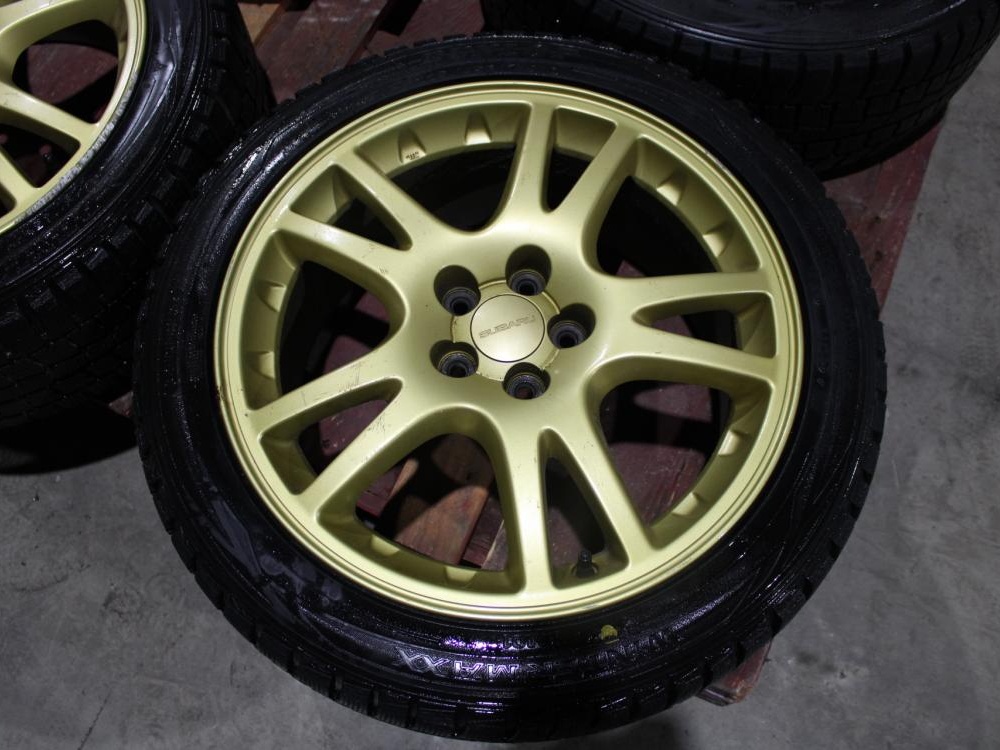 JDM Subaru Impreza WRX STi V7 Wheels Rims Tires 5x100 17x7.5 + 53 Offset Brembo: Image 8