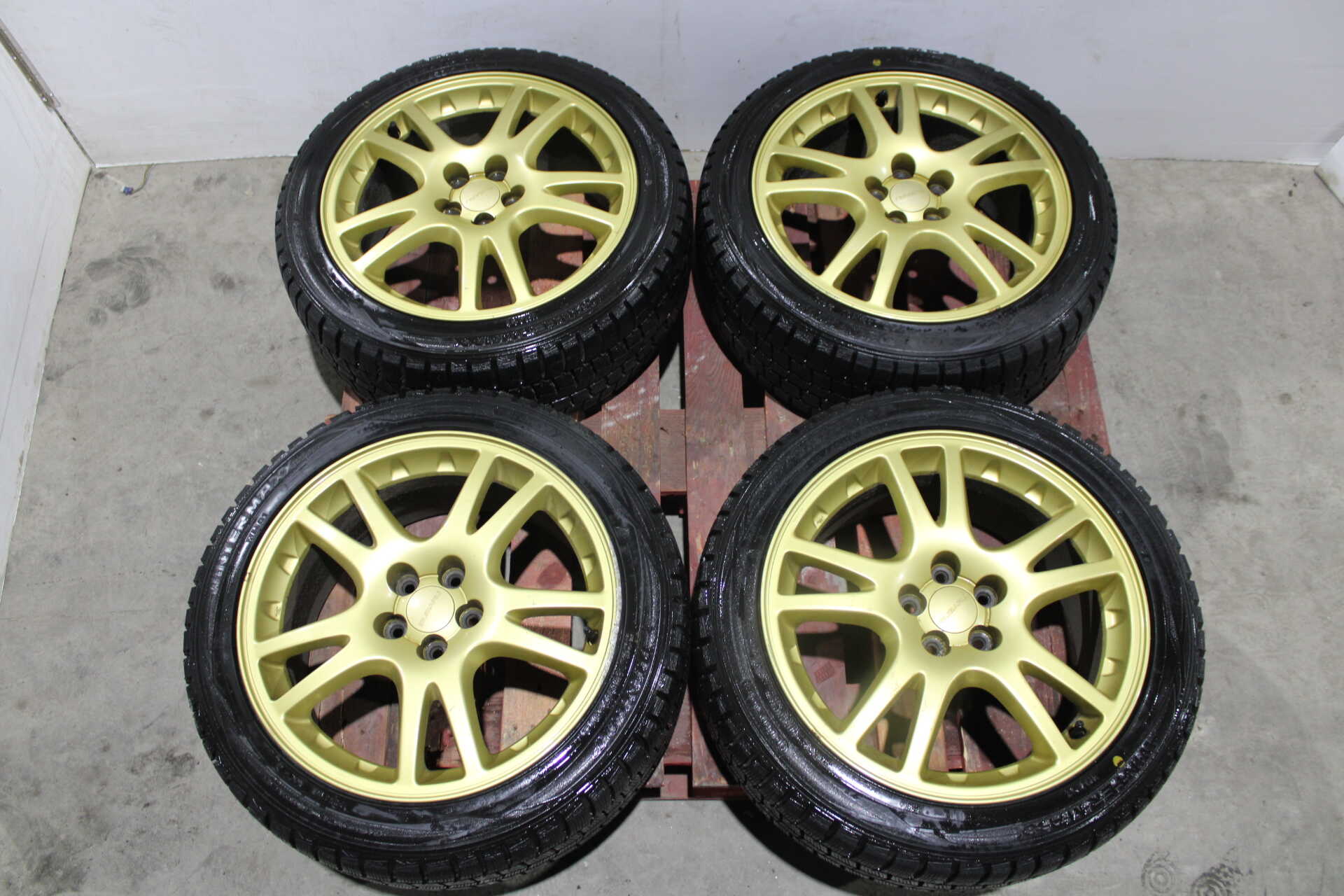 JDM Subaru Impreza WRX STi V7 Wheels Rims Tires 5x100 17x7.5 + 53 Offset Brembo